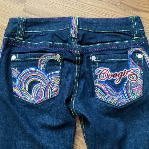 Y2K COOGI Boot Cut Jeans Size 3/4 in seam 33 and 1/2 - Picture 1 of 14
